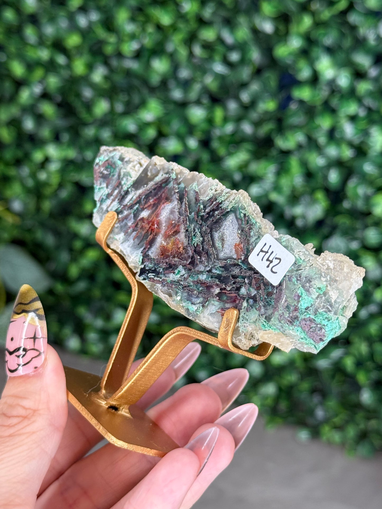 Chrysocolla with Native Copper in Chalcedony