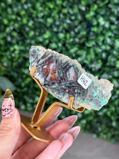 Chrysocolla with Native Copper in Chalcedony