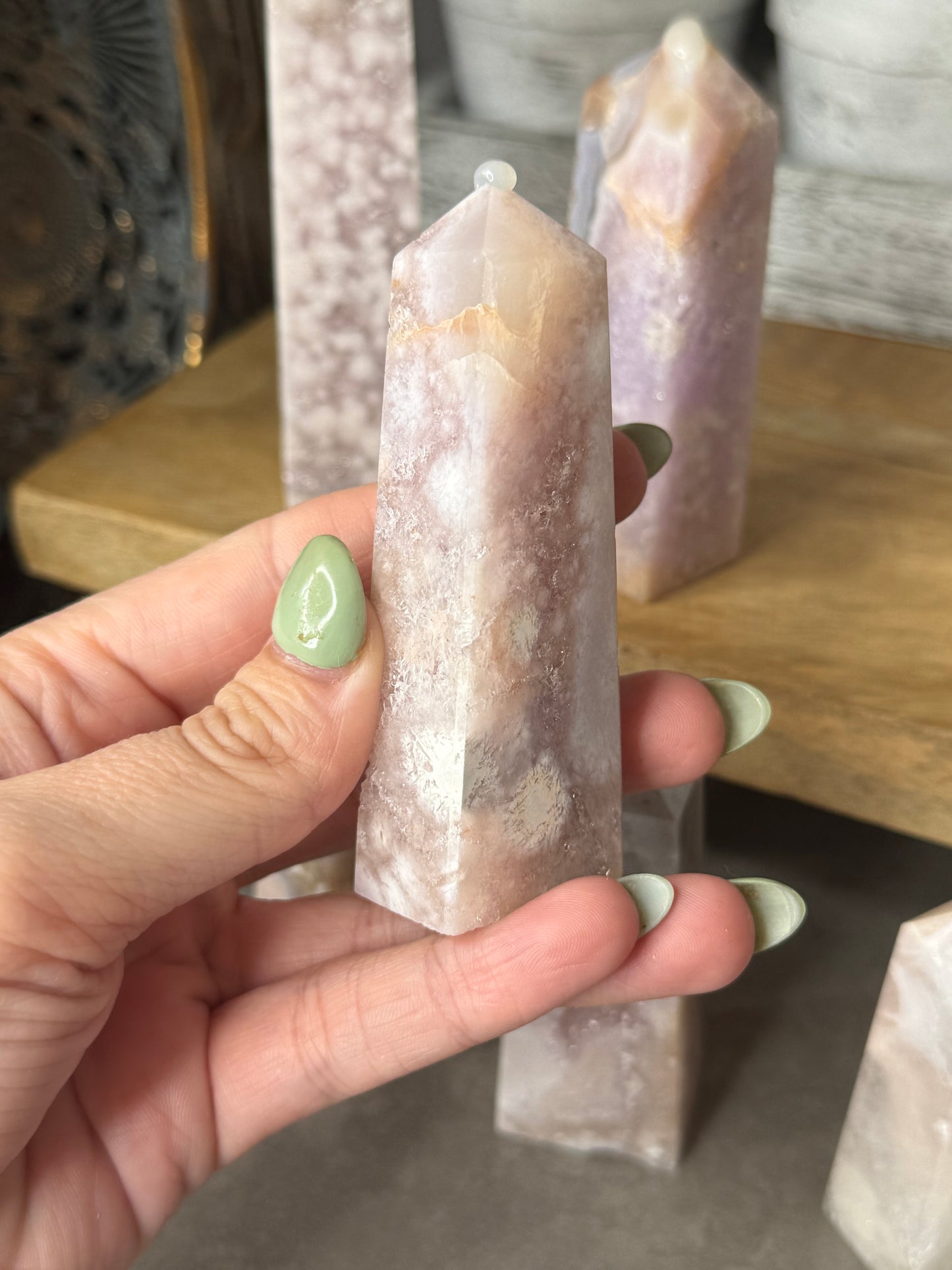 Pink Amethyst Agate Crystal Towers