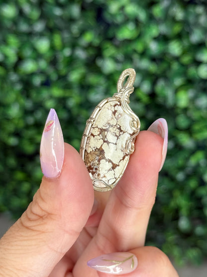 Wire Wrapped Brecciated Jasper Pendant from Indonesia (imperfect)