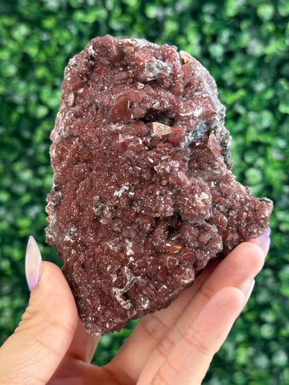 Red Hematite Quartz Crystal Specimen - Morocco D