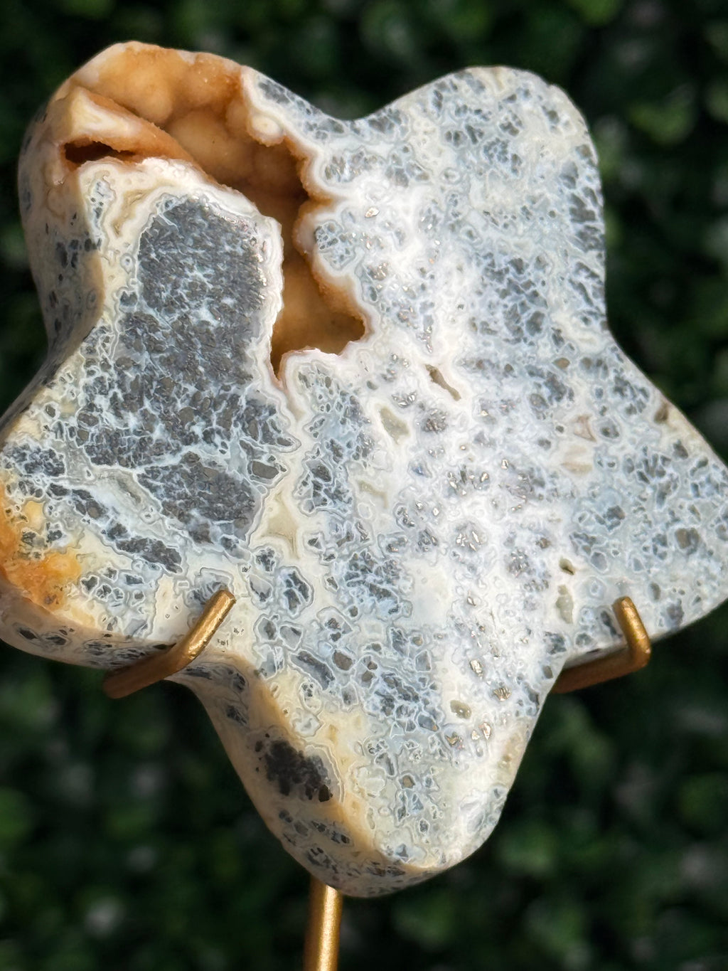 Blue Marcasite Star Crystal Carving - Indonesia