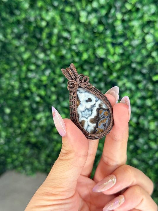 Wire Wrapped Brecciated Jasper Pendant from Indonesia