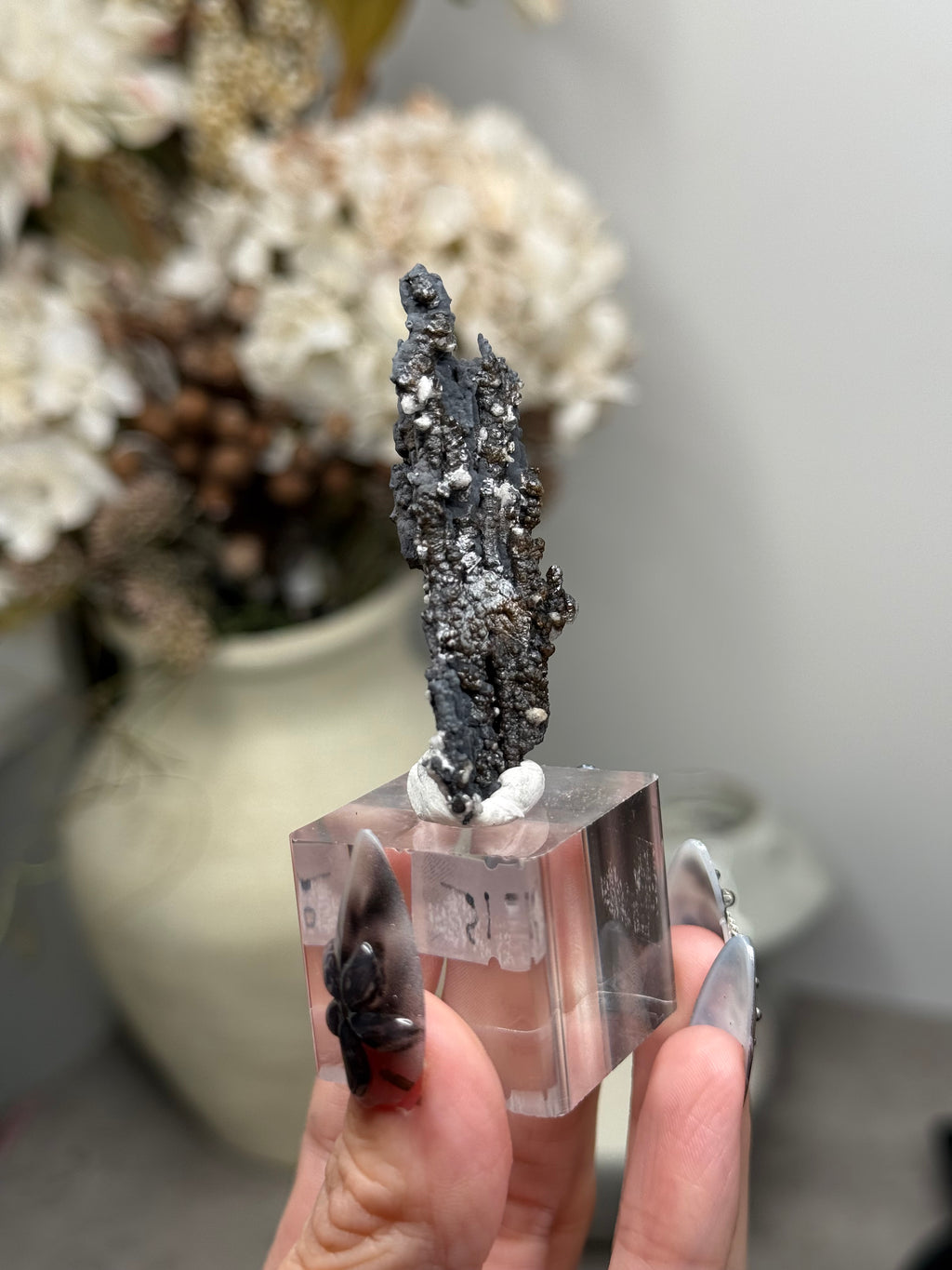 Goethite Stalactites with Calcite from Aouz, Er Rachidia Province, Morocco - P