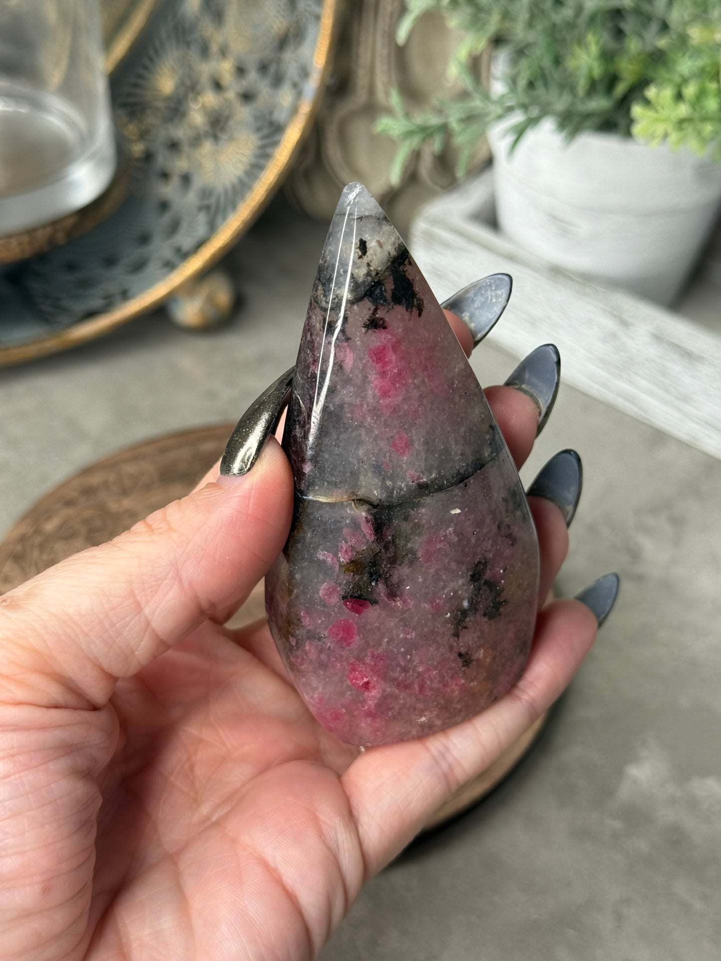 Icy Rhodonite (Sakura Rain) Teardrop