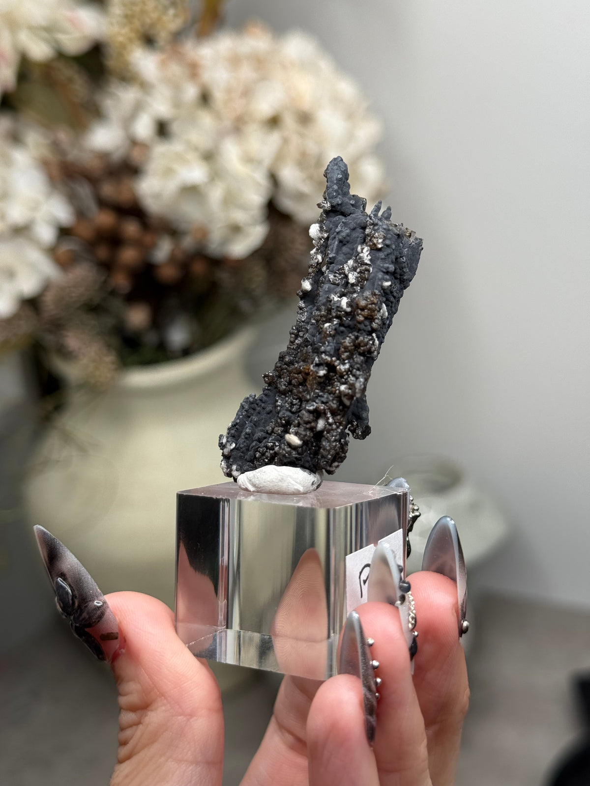 Goethite Stalactites with Calcite from Aouz, Er Rachidia Province, Morocco - P