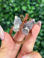 Wire Wrapped Blue Plume Agate Butterfly Crystal Carving Pendant from Indonesia
