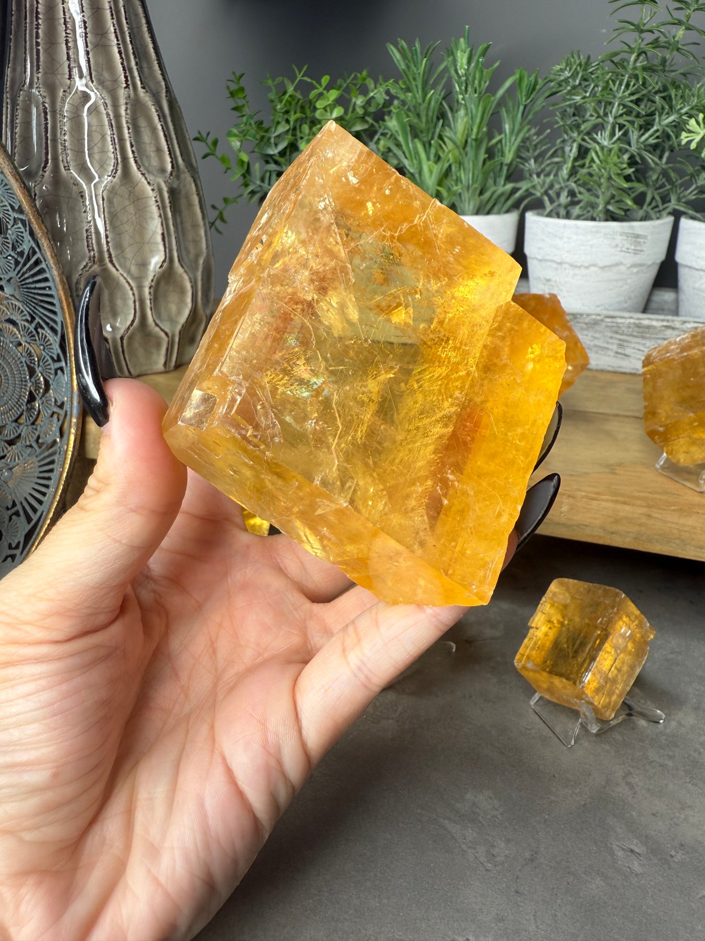 AAA Raw Optical Honey Calcite Crystals