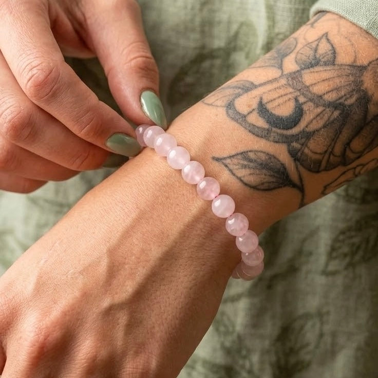 Rose Quartz Crystal Bracelet 6mm - 8mm