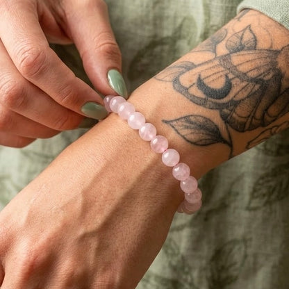 Rose Quartz Crystal Bracelet 6mm - 8mm