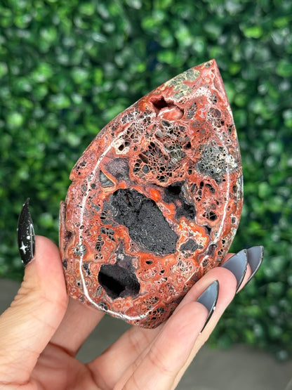 Red Marcasite Teardrop B