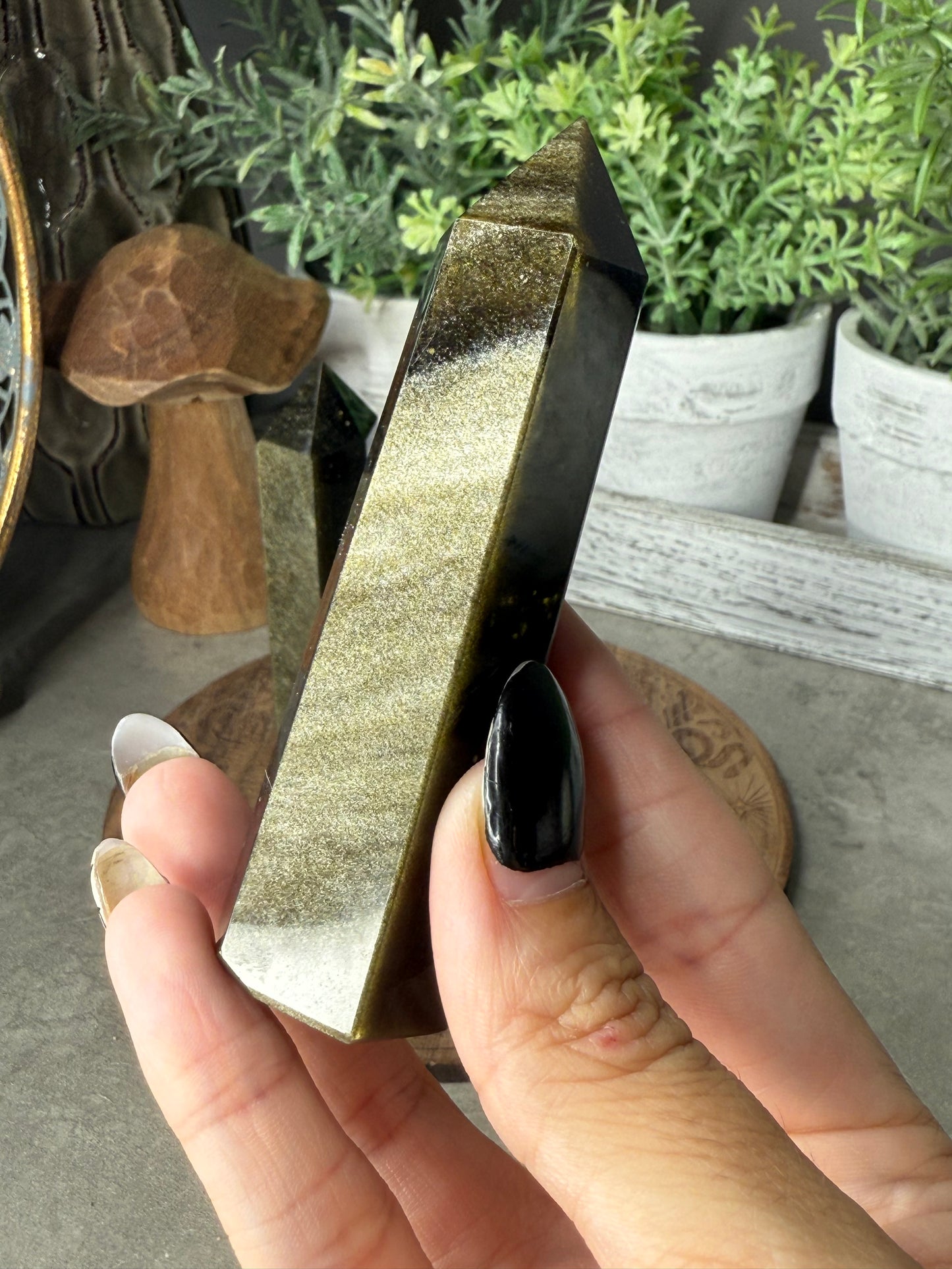 Gold Sheen Obsidian Crystal Towers