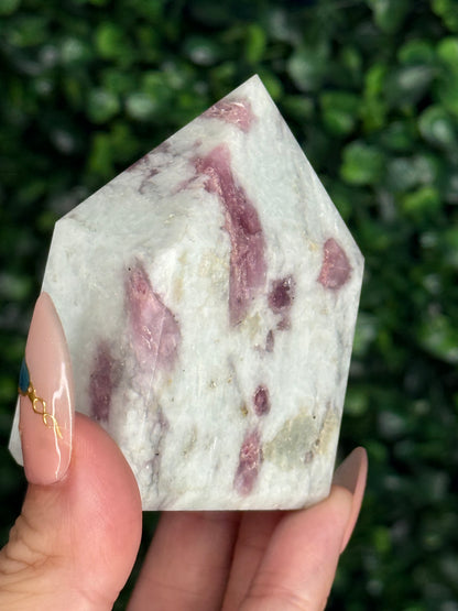 Pink Tourmaline Tower in Albite Matrix - India A