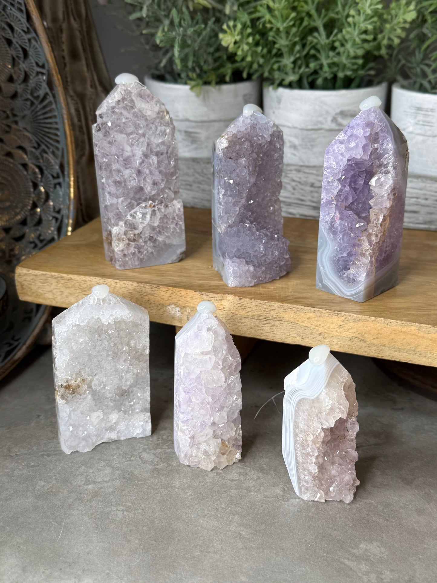 Druzy Raw Agate Crystal Towers