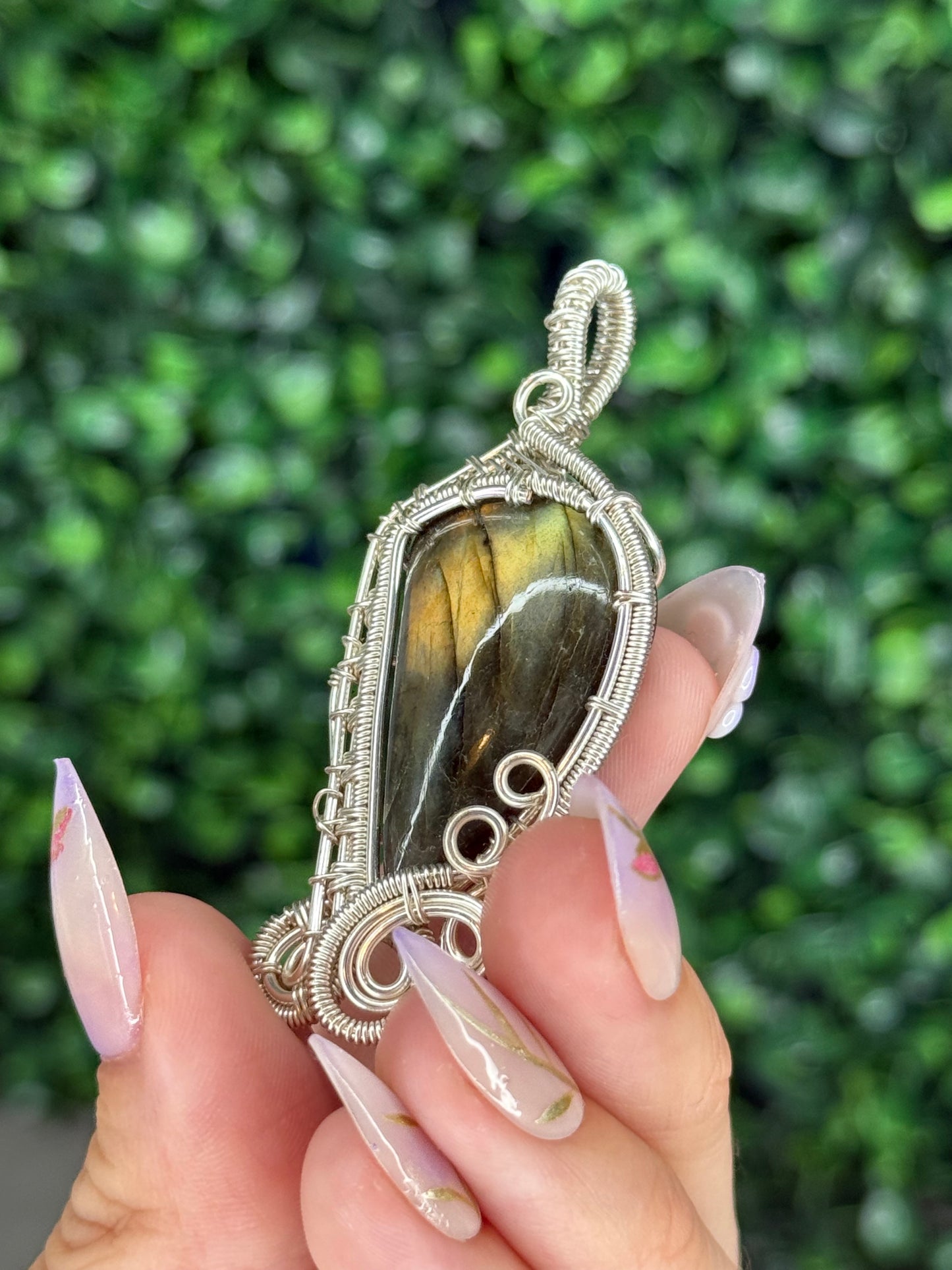 Wire Wrapped Labradorite Pendant from Indonesia