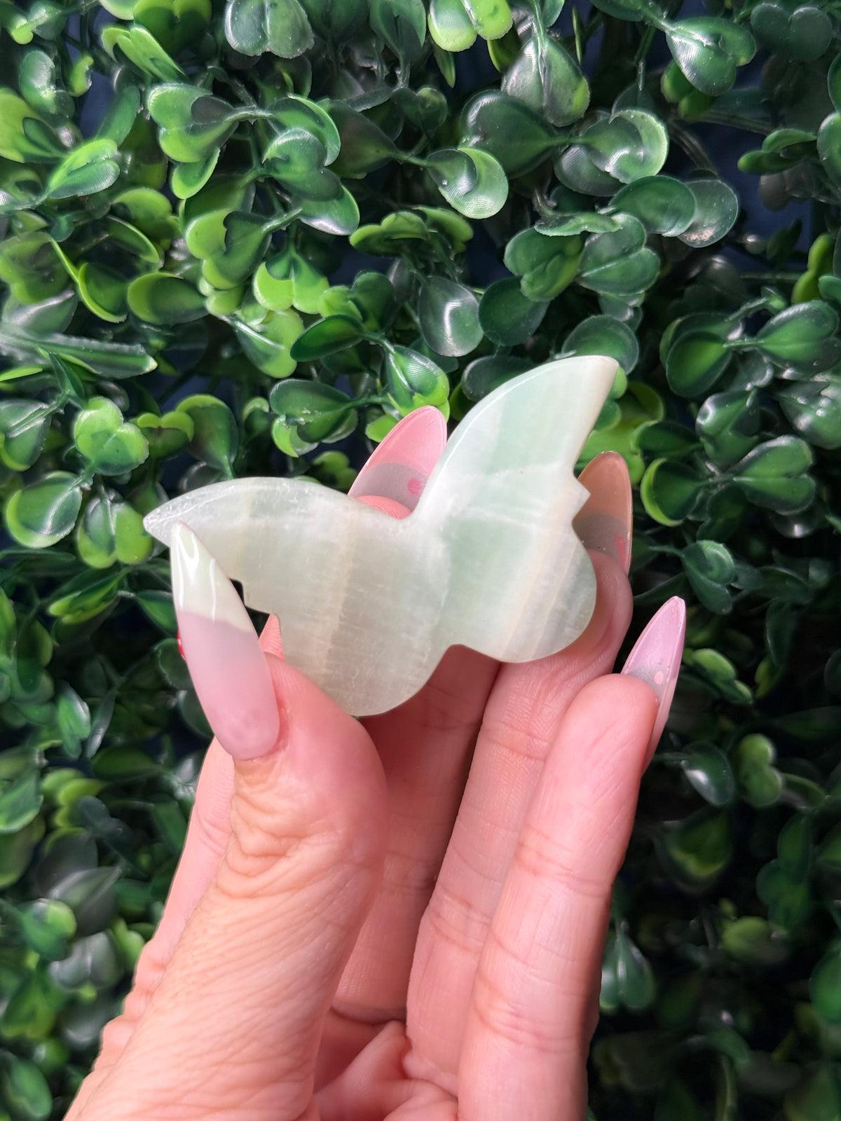 Pistachio Calcite Mini Butterfly Crystal Carvings - Pakistan