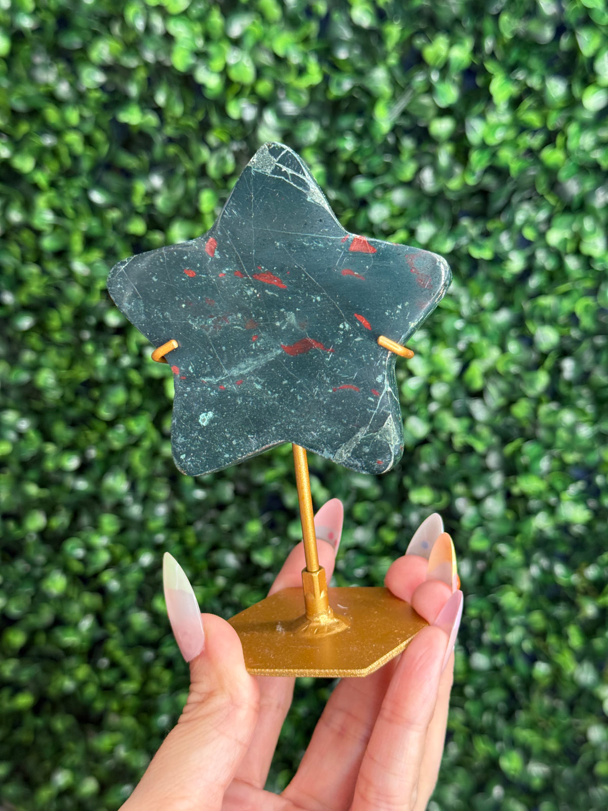 Green Jasper Star Crystal Carving - Indonesia A