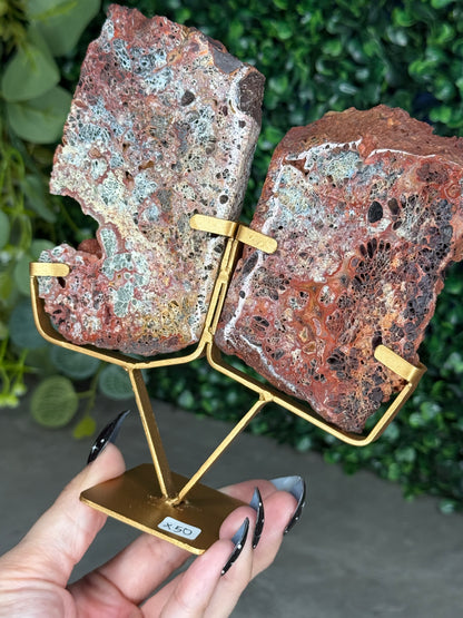 Red Marcasite Wings Crystal carving x - Indonesia
