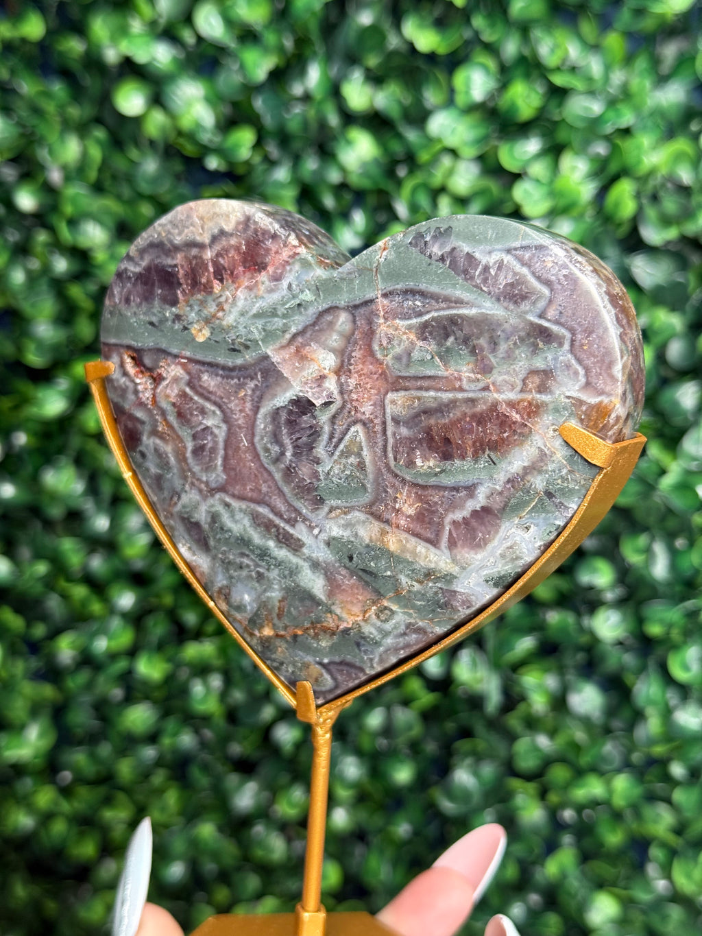 Multicoloured Amethyst Heart Crystal Carving - Indonesia - C