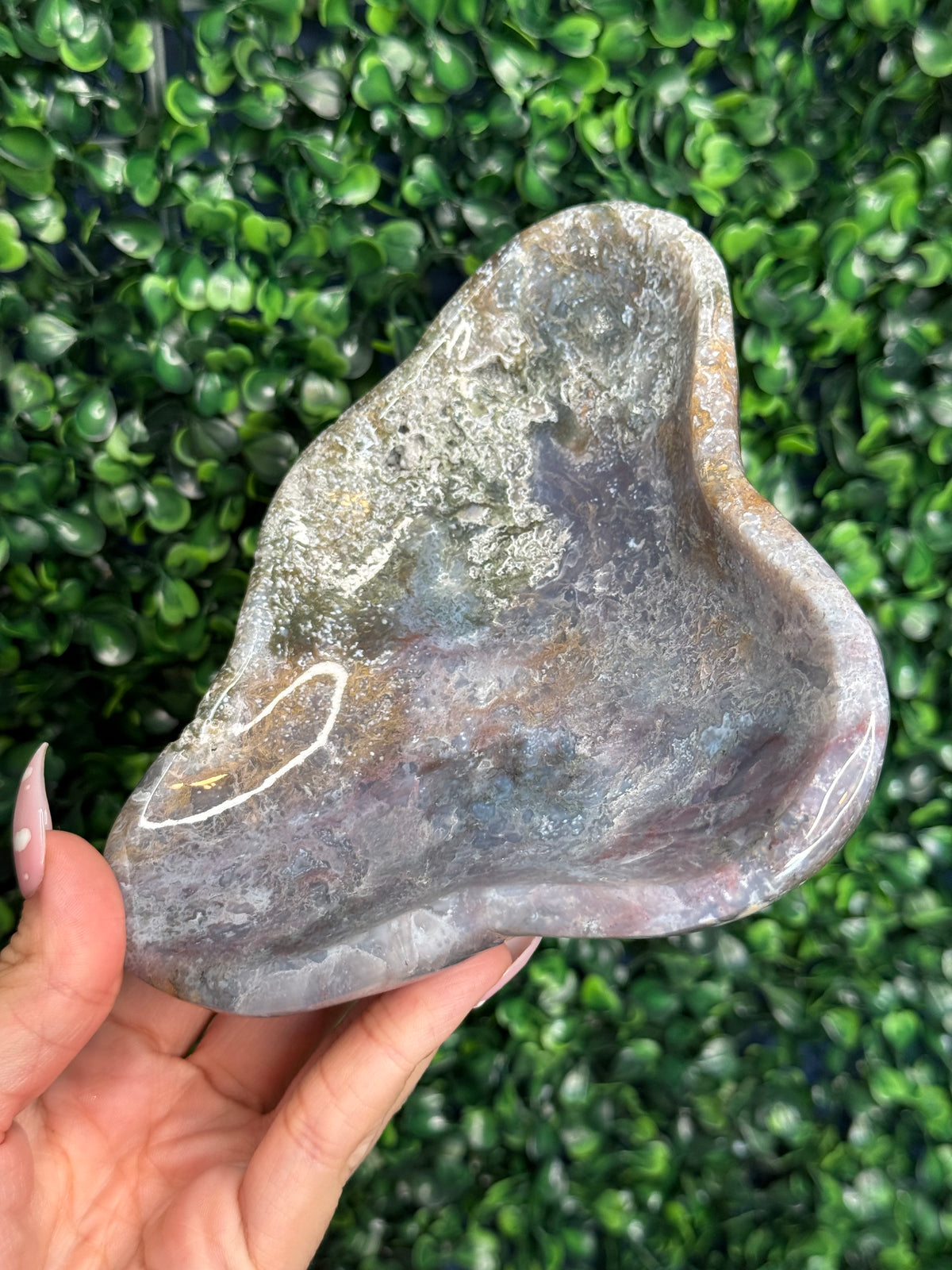 Pink Ocean Jasper Bowl 407g Madagascar