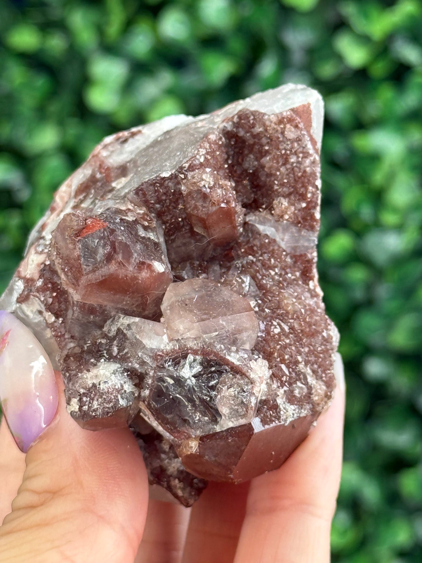Red Hematite Quartz Crystal Specimen - Morocco C