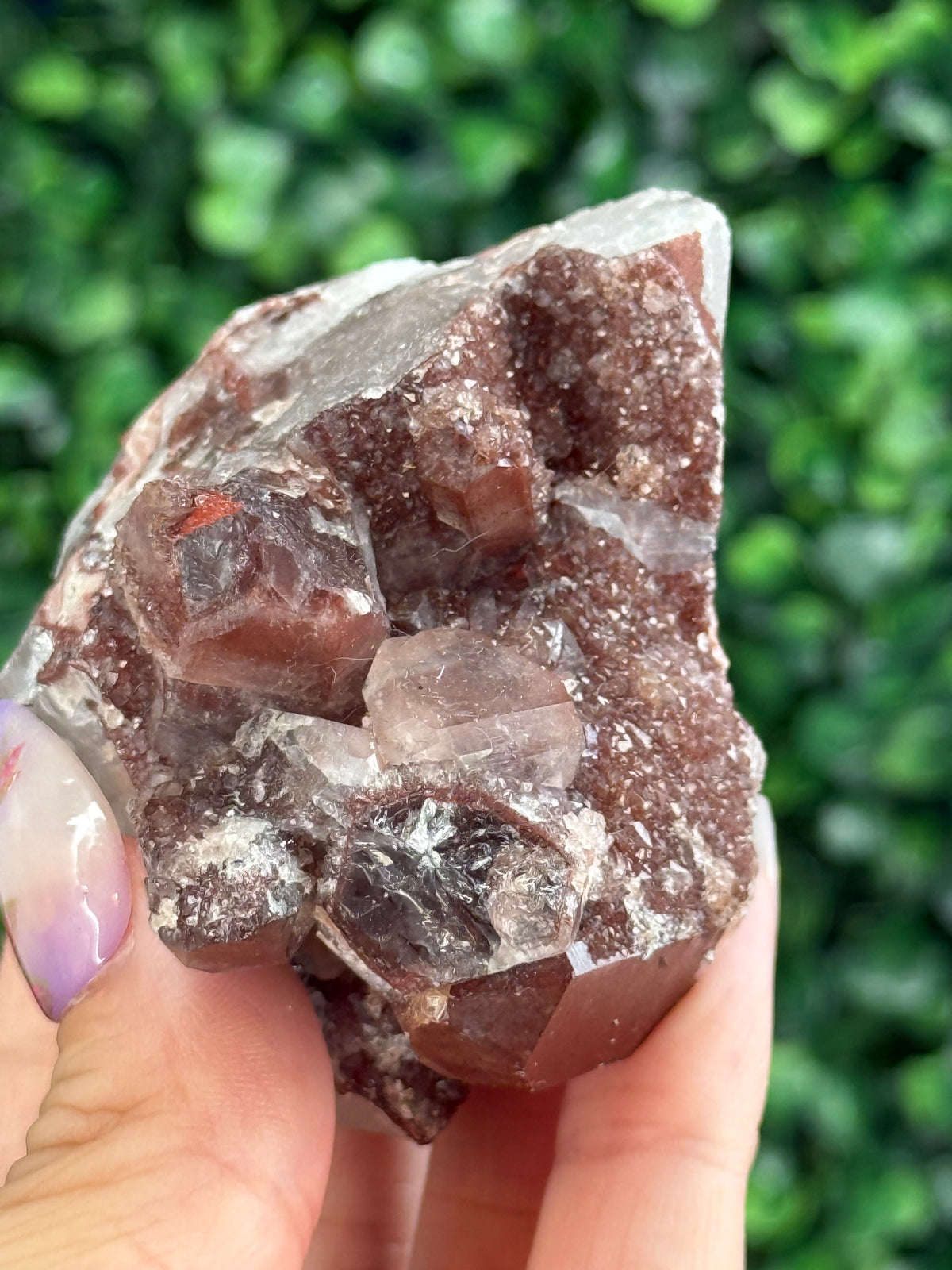 Red Hematite Quartz Crystal Specimen - Morocco C
