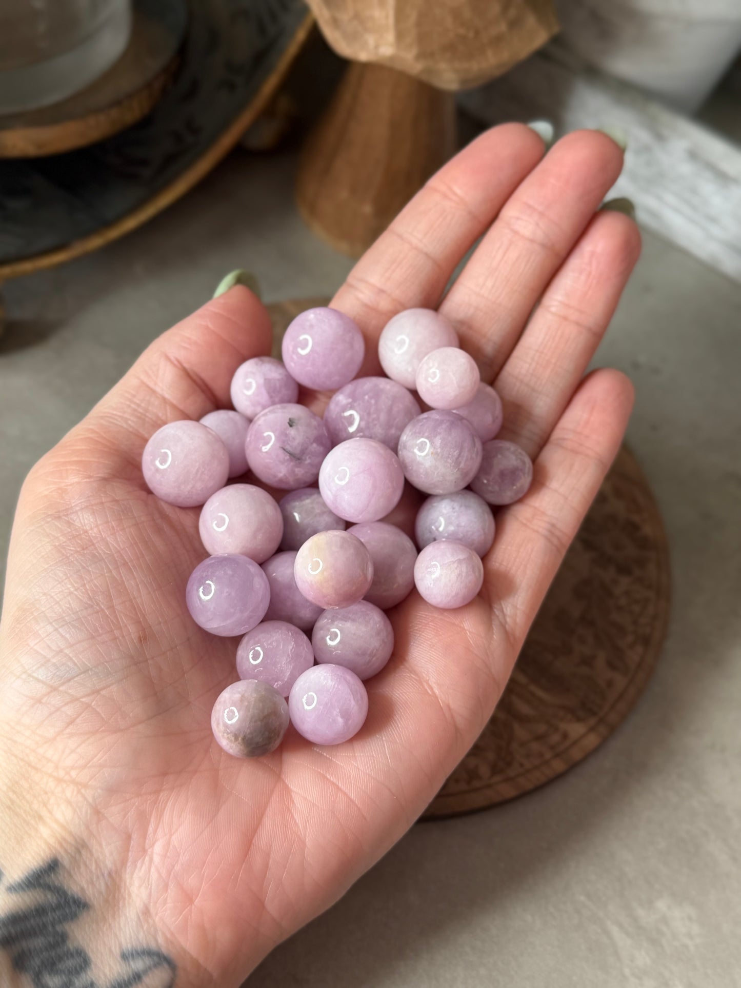 Kunzite Mini Crystal Spheres