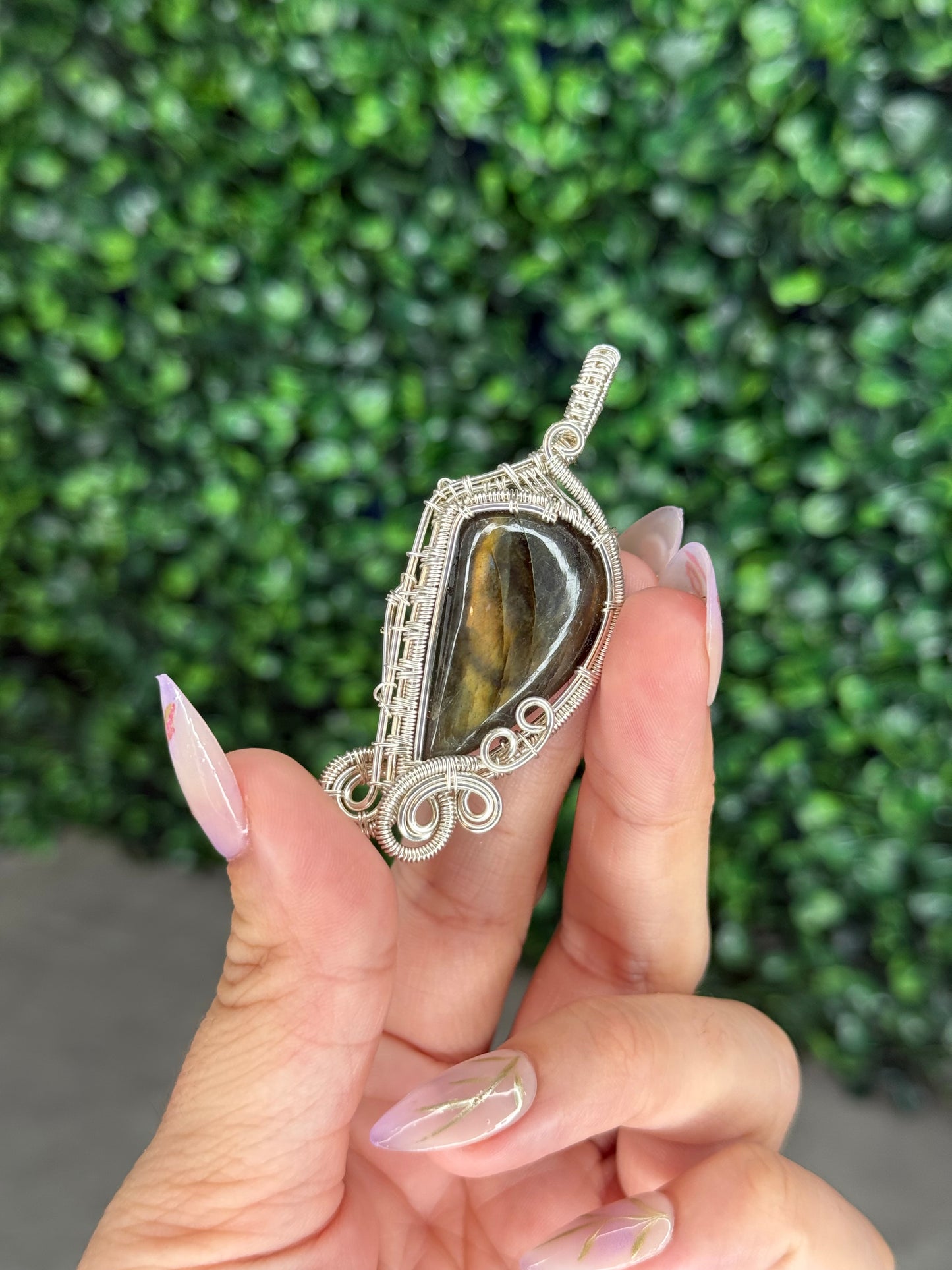 Wire Wrapped Labradorite Pendant from Indonesia