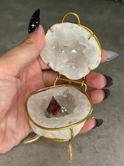 Agate Geode Ring Boxes with Stand