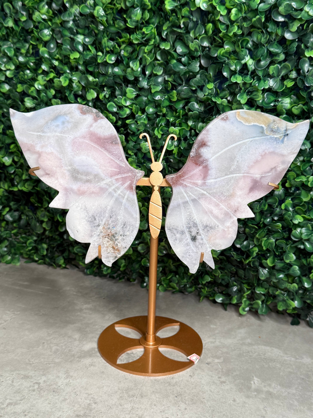 Pink Amethyst Butterfly Wings Crystal Carving - Brazil