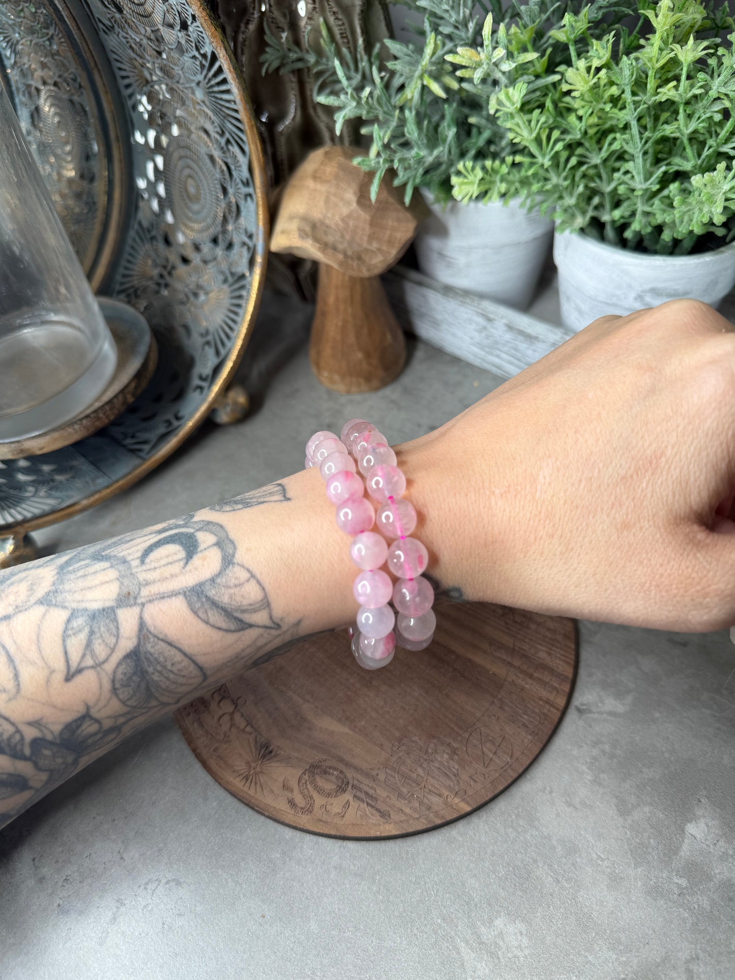 Sakura Rain Rhodonite Beaded Crystal Bracelet