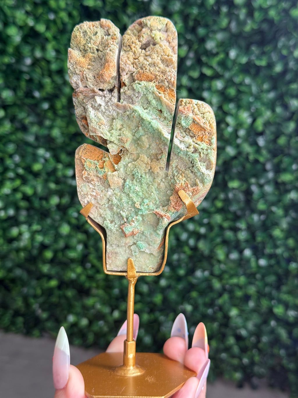 Smithsonite Cactus Crystal Carving - Indonesia - D