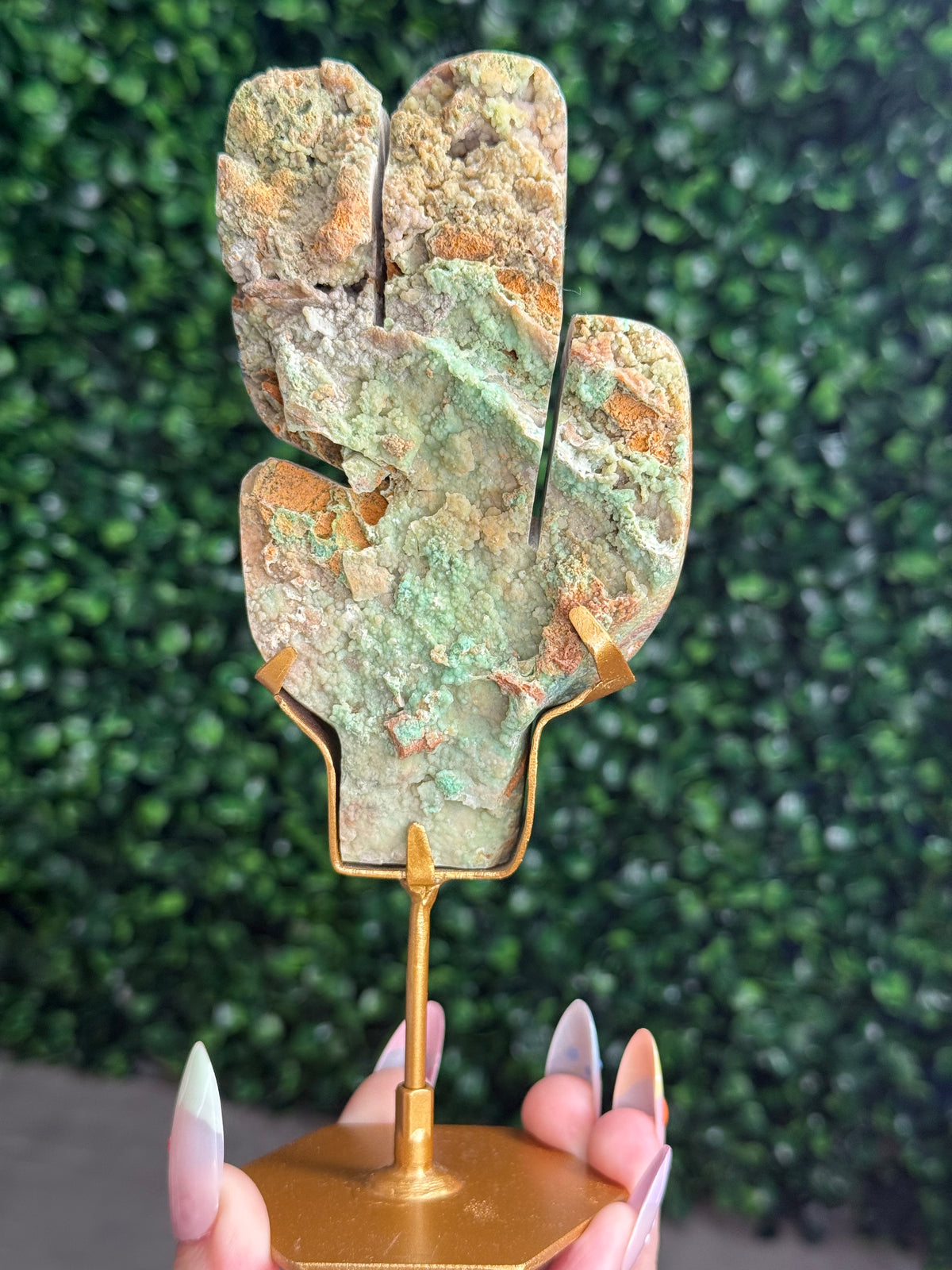 Smithsonite Cactus Crystal Carving - Indonesia - D