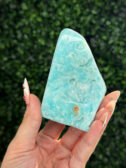 Half polish Blue Aragonite Freeform - H