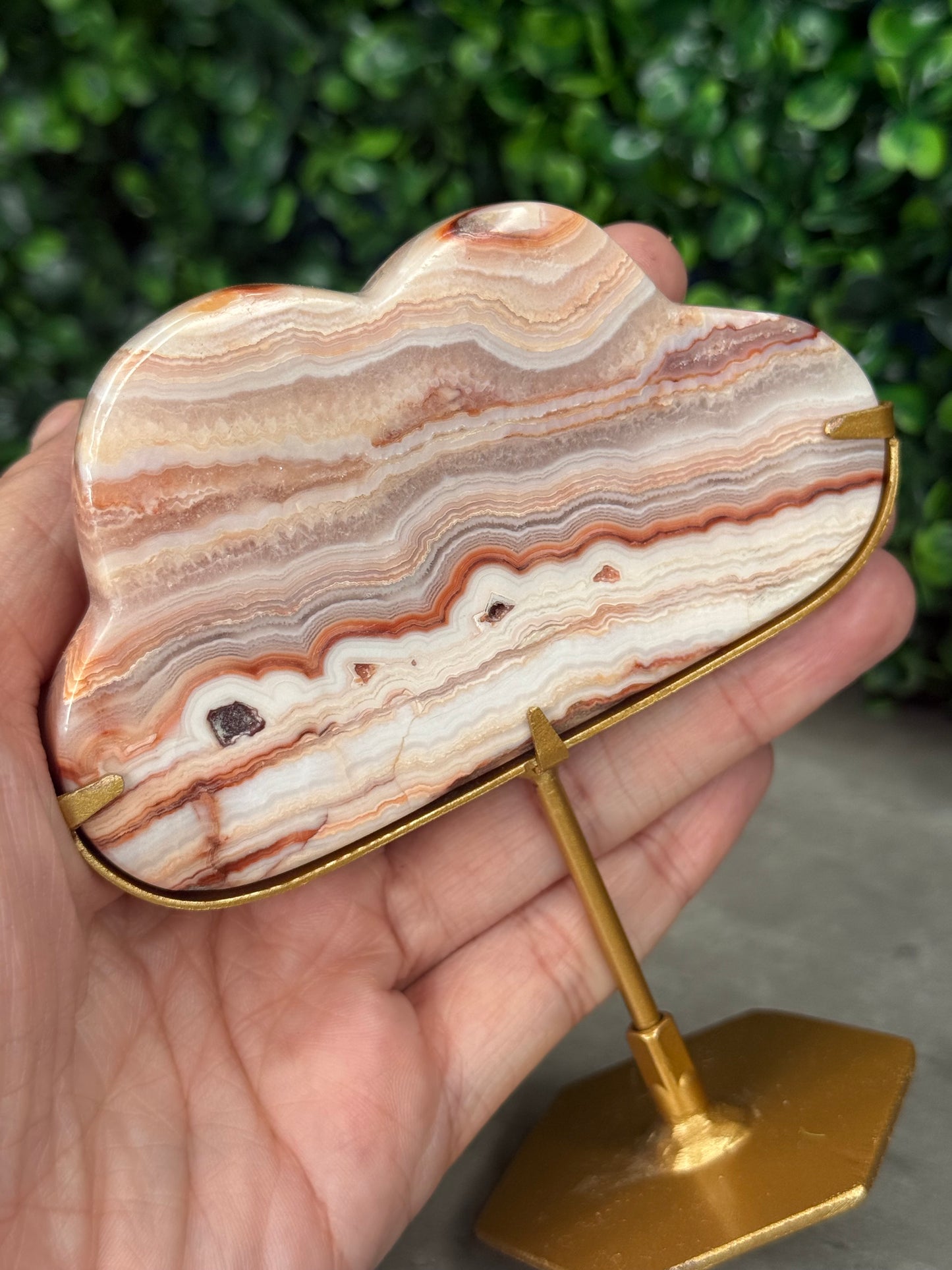 Pink Crazy Lace Agate Cloud Crystal Carvings - Indonesia