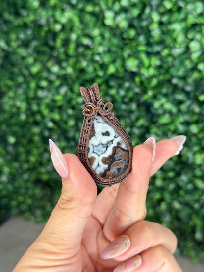 Wire Wrapped Brecciated Jasper Pendant from Indonesia