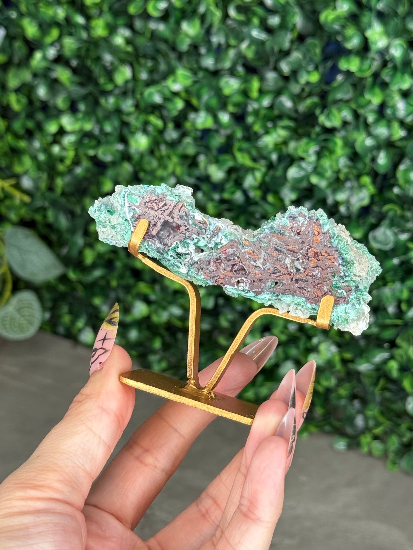 Chrysocolla with Native Copper in Chalcedony K