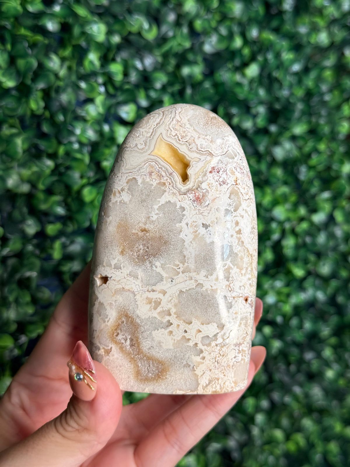 Colourful Crazy Lace Agate Freeform Crystal Carving from Indonesia A