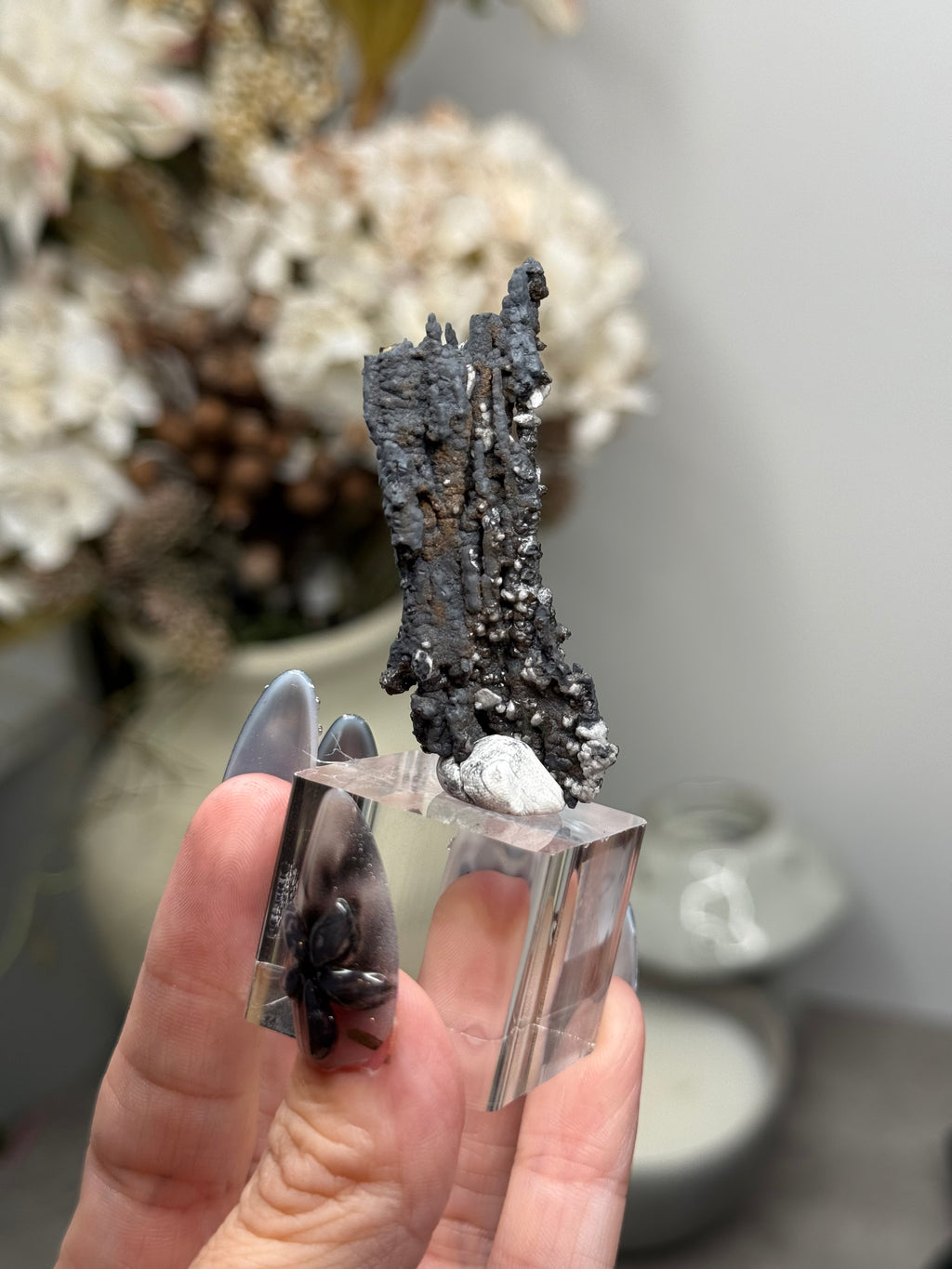 Goethite Stalactites with Calcite from Aouz, Er Rachidia Province, Morocco - P