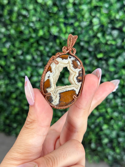 Wire Wrapped Brecciated Jasper Pendant from Indonesia