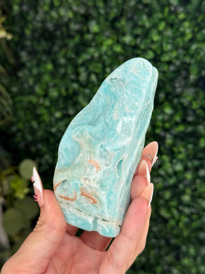 Half polish Blue Aragonite Freeform - R