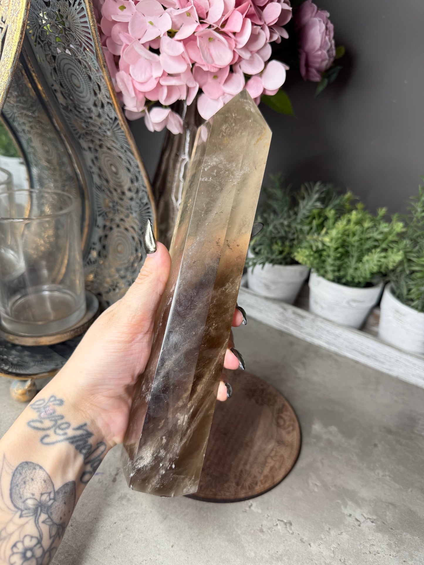 Large Smokey Quartz Tower