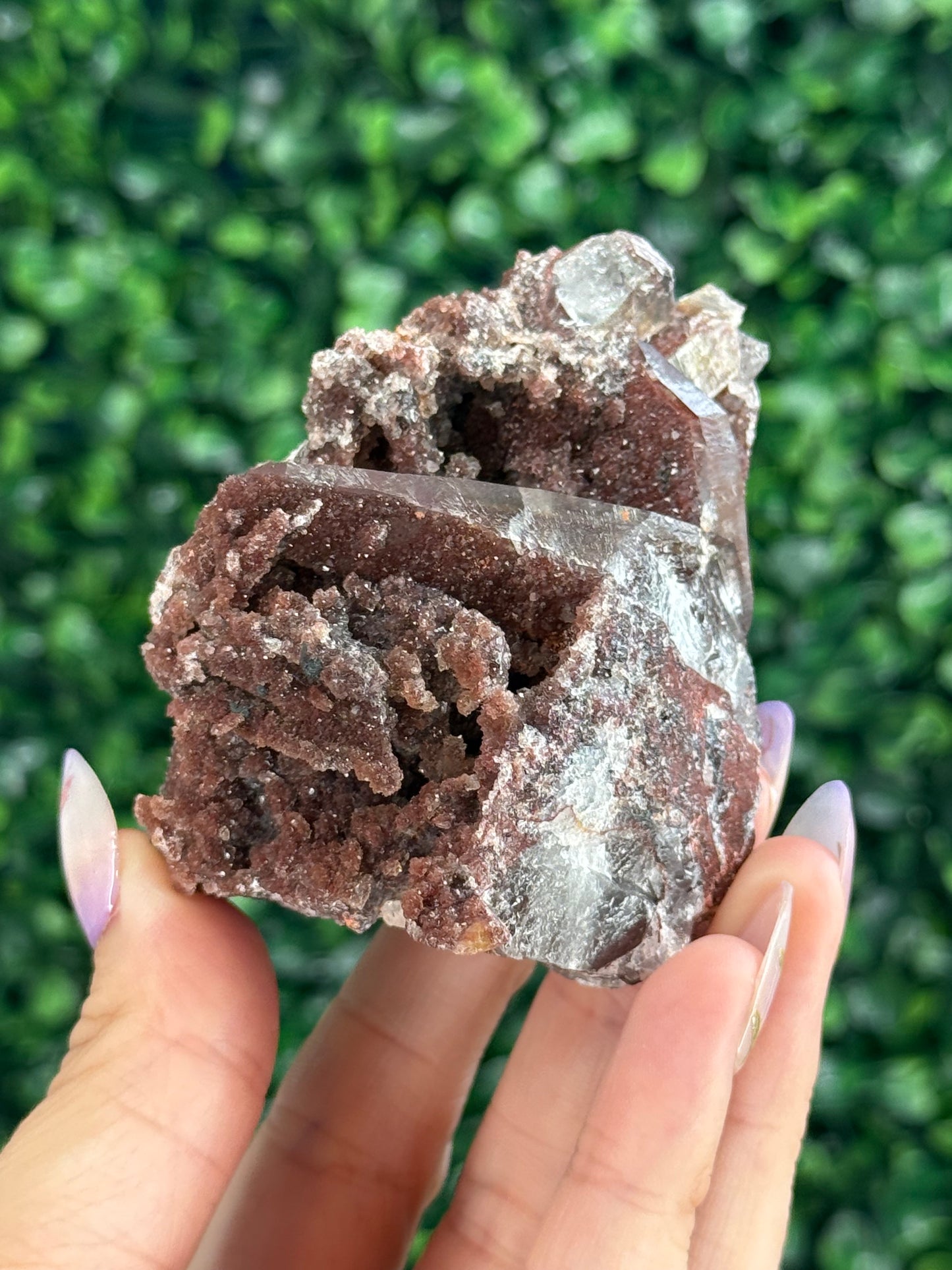 Red Hematite Quartz Crystal Specimen - Morocco B