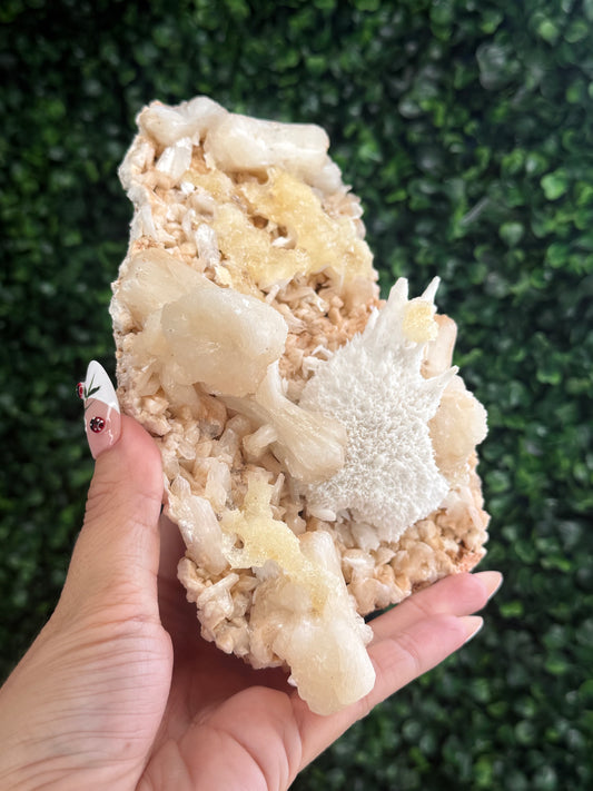 Stilbite and Mordenite on Heulandite Crystal Specimen - India - 505g