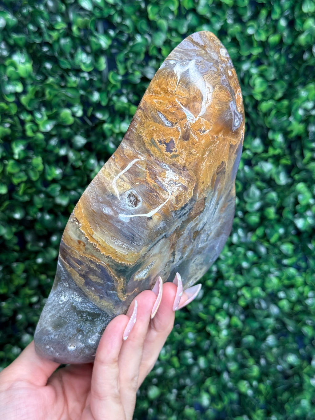 Moss agate & Ocean Jasper Bowl 604g Madagascar