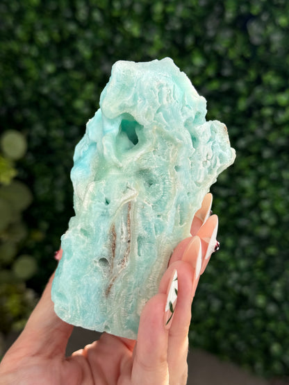 Half polish Blue Aragonite Freeform - X