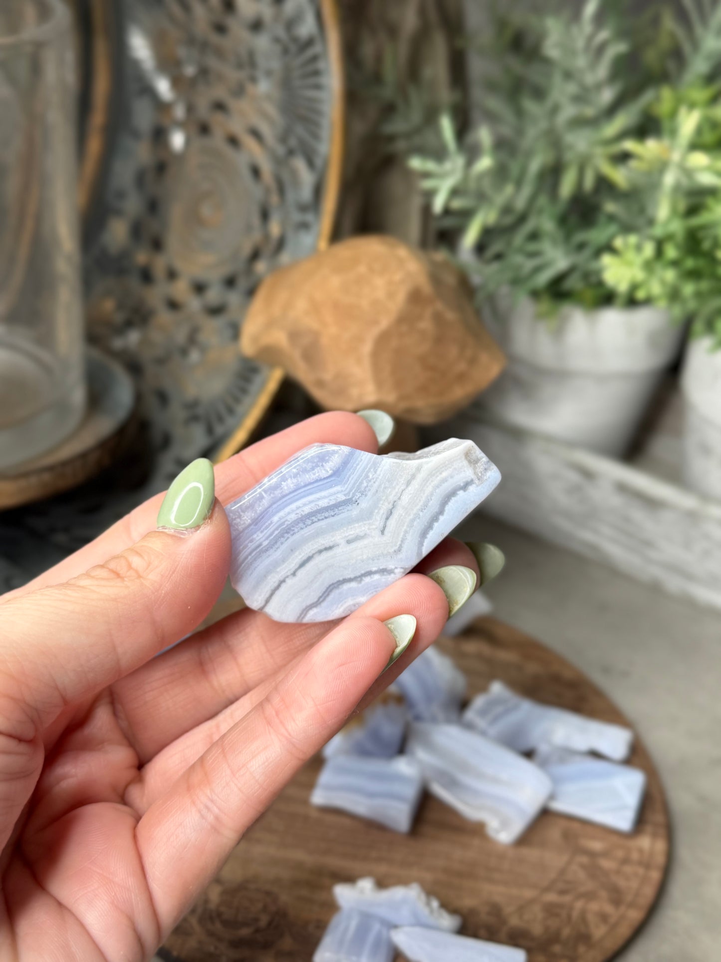 Blue Lace Agate Crystal Chips