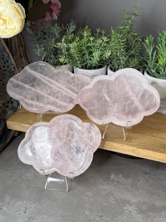 Large Rose Quartz Crystal Cloud Trays