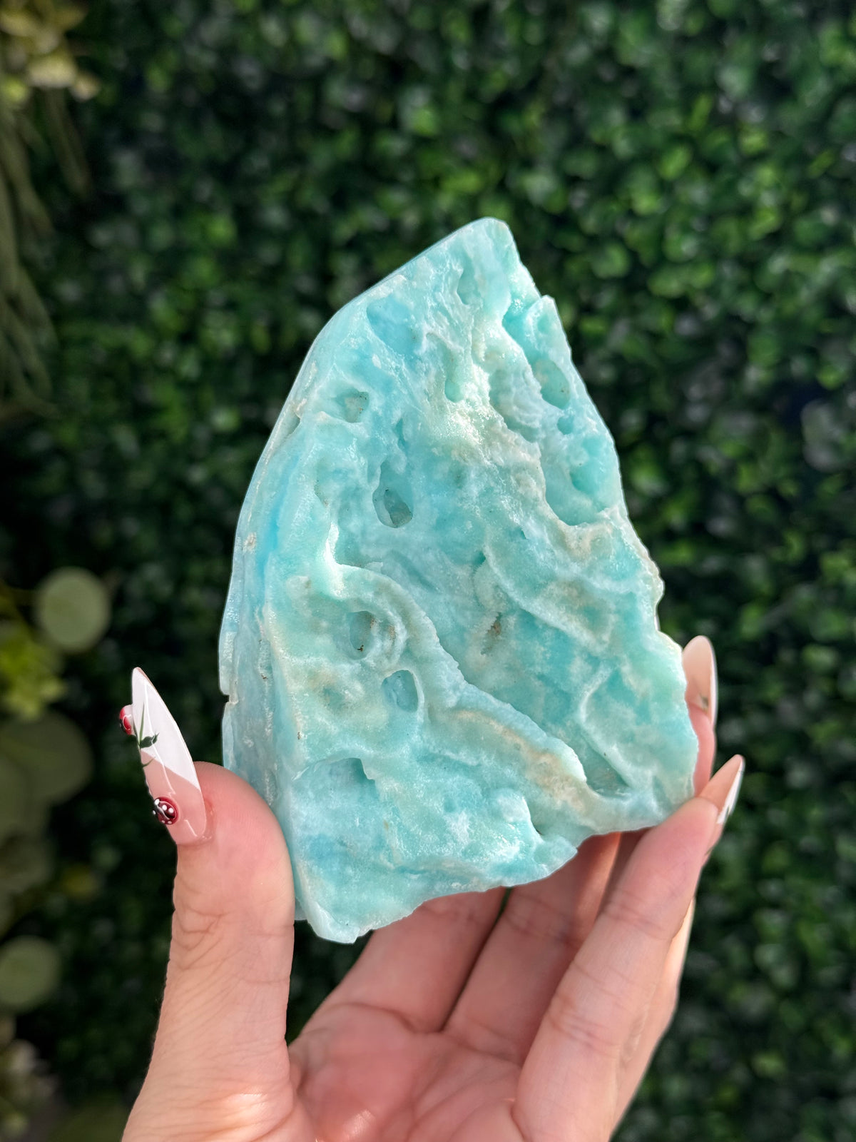 Half polish Blue Aragonite Freeform - L