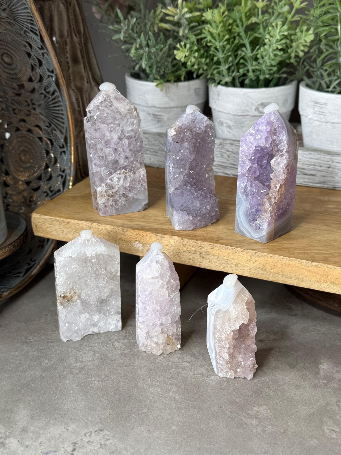 Druzy Raw Agate Crystal Towers